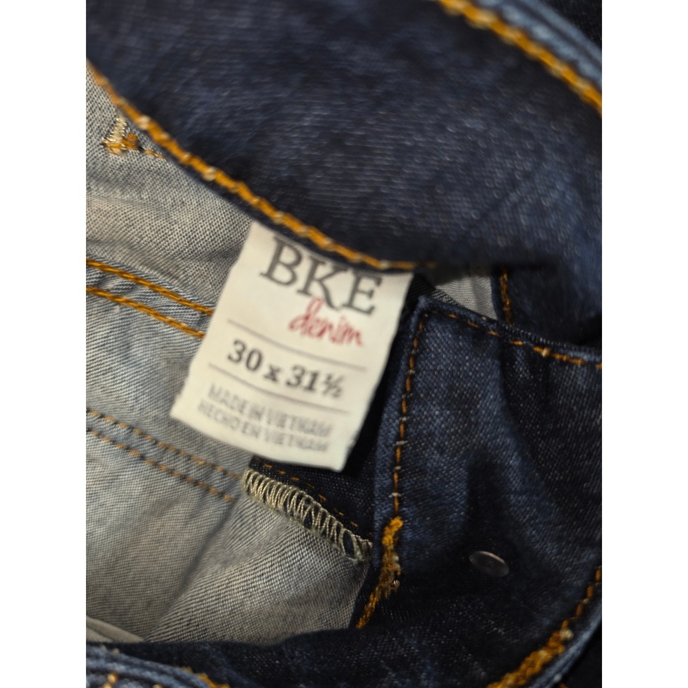 BKE Dakota Bootcut Jeans Dark Wash Contrast Stitch 30x31.5 Mens Blue Denim - Picture 6 of 7